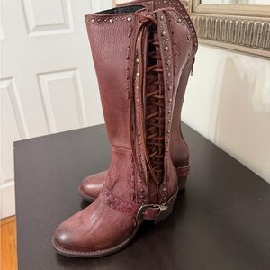 Freebird Wine Contour Boots with Stud Accents 8